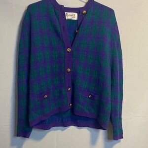 Purple and Green Knit Sweater